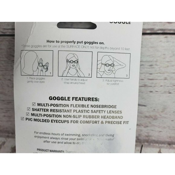 Deep Dive By Triangle Flexible Nose Bridge Teal Blue Black Swimming Goggles - Picture 5 of 5